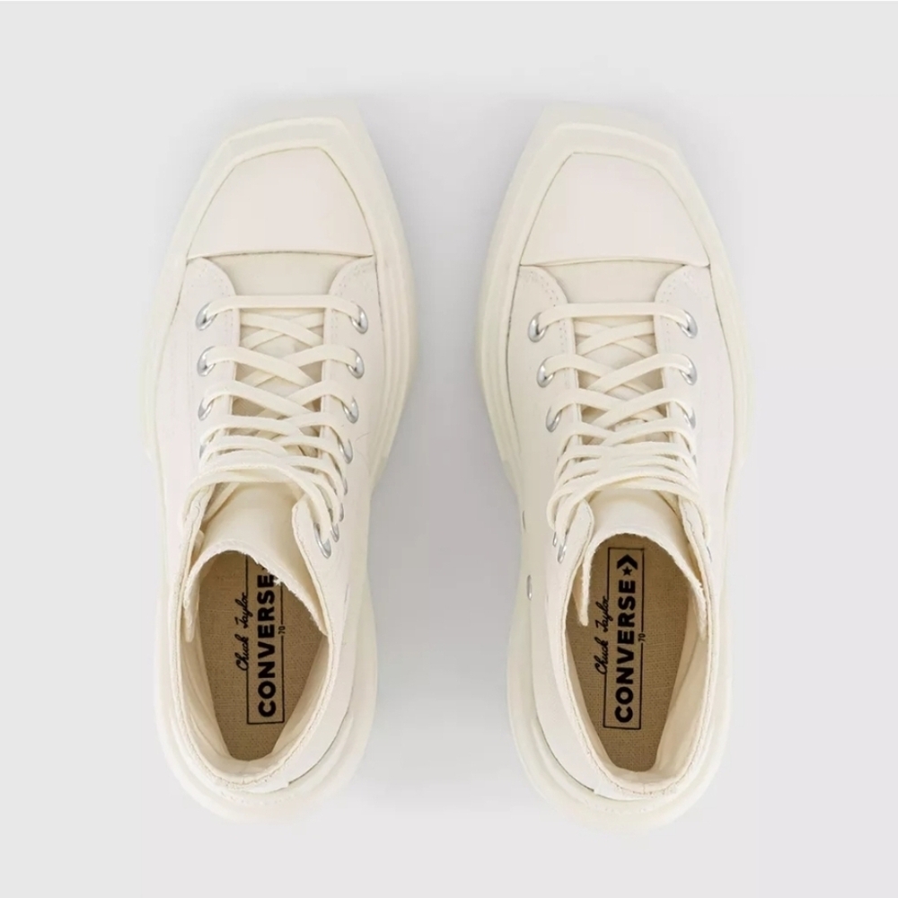 Chuck 70 De Luxe Wedges Women Size 7 White Out 102025 - Picture 2 of 8